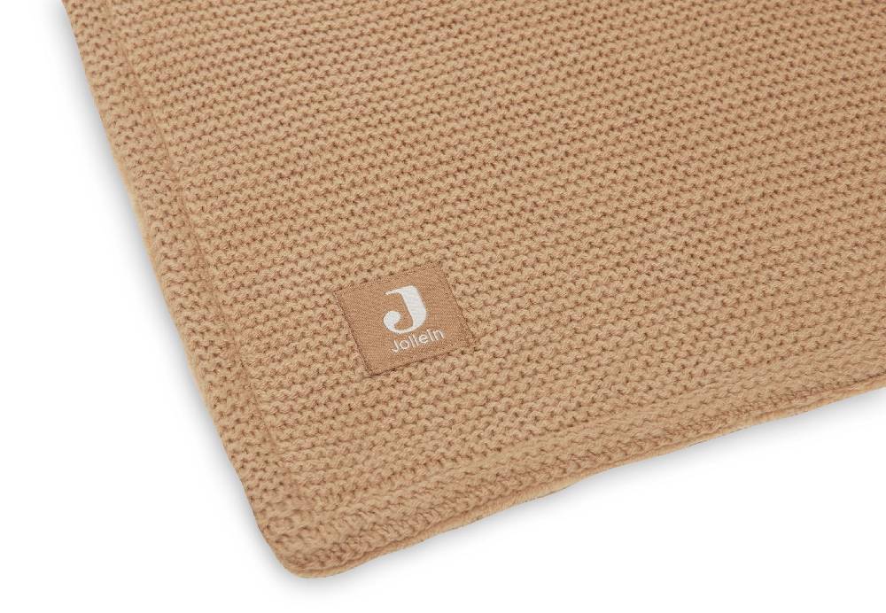 Jollein Decke Wiege 75x100cm Basic Knit Biscuit/Fleece Im Verkauf