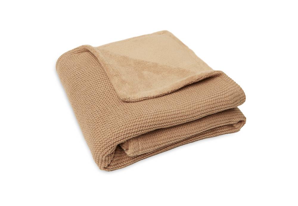Jollein Decke Wiege 75x100cm Basic Knit Biscuit/Fleece Im Verkauf