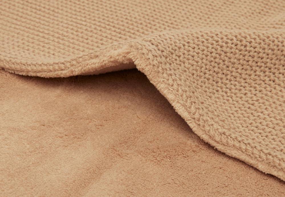 Jollein Decke Wiege 75x100cm Basic Knit Biscuit/Fleece Im Verkauf