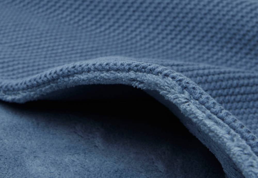 Jollein Decke Kinderbett 100x150cm Basic Knit Jeans Blue/Fleece 50% Rabatt für begrenzte Zeit