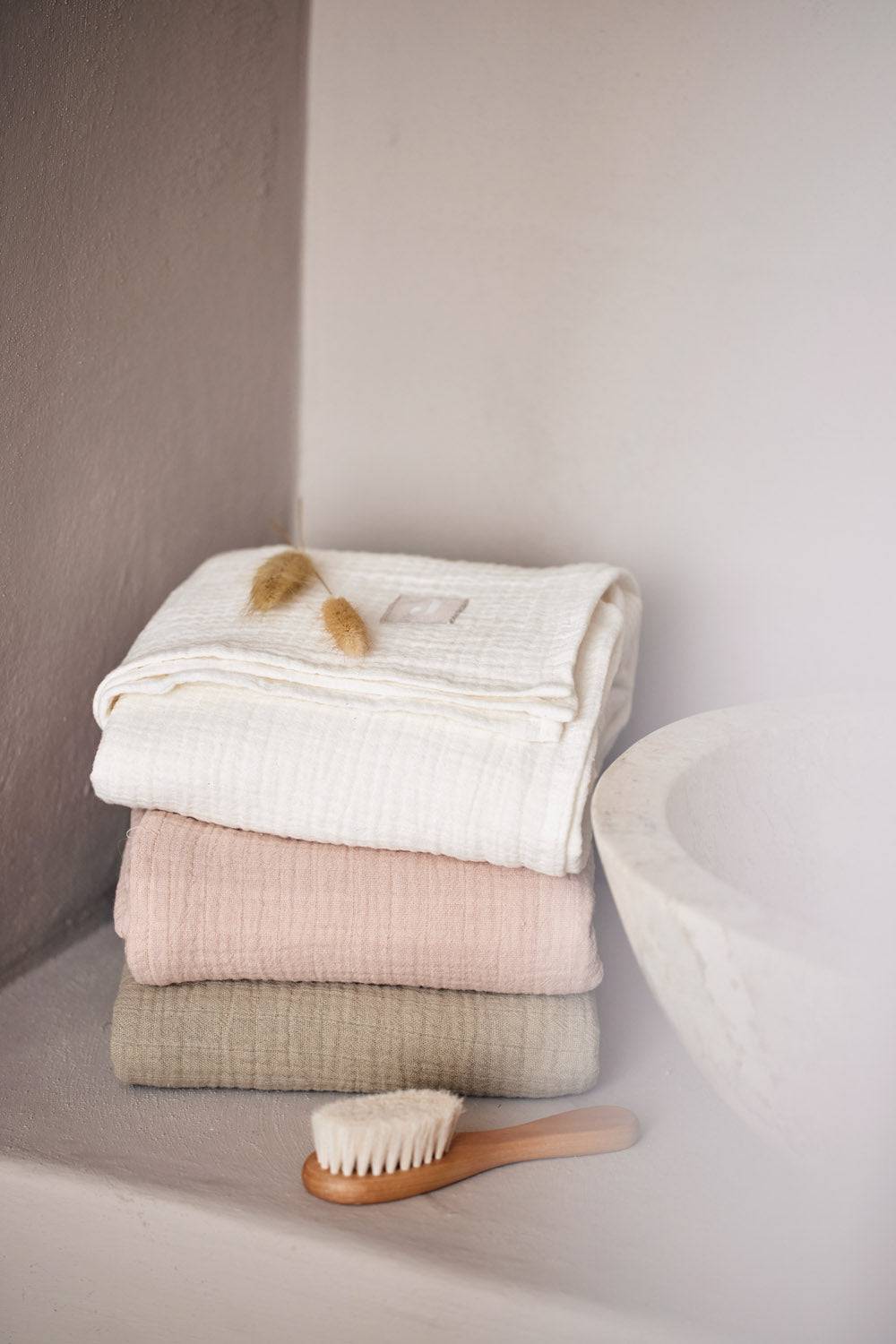 Jollein Spucktuch Hydrophil 70x70cm Wild Rose/Ivory (4pack) Auslauf