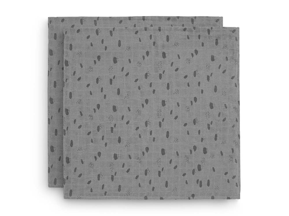 Jollein Mullwindelnn Hydrophil 115x115cm Spot Storm Grey (2pack) im Angebot