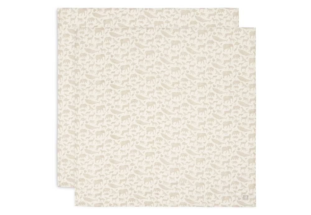 Jollein Mullwindeln Hydrophil 115x115cm Animals Nougat (2pack) Schlussverkauf