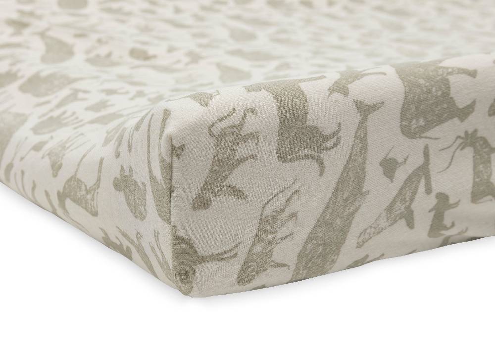 Jollein Wickelauflagenbezug Jersey 50x70cm Animals Olive Green Preisnachlass
