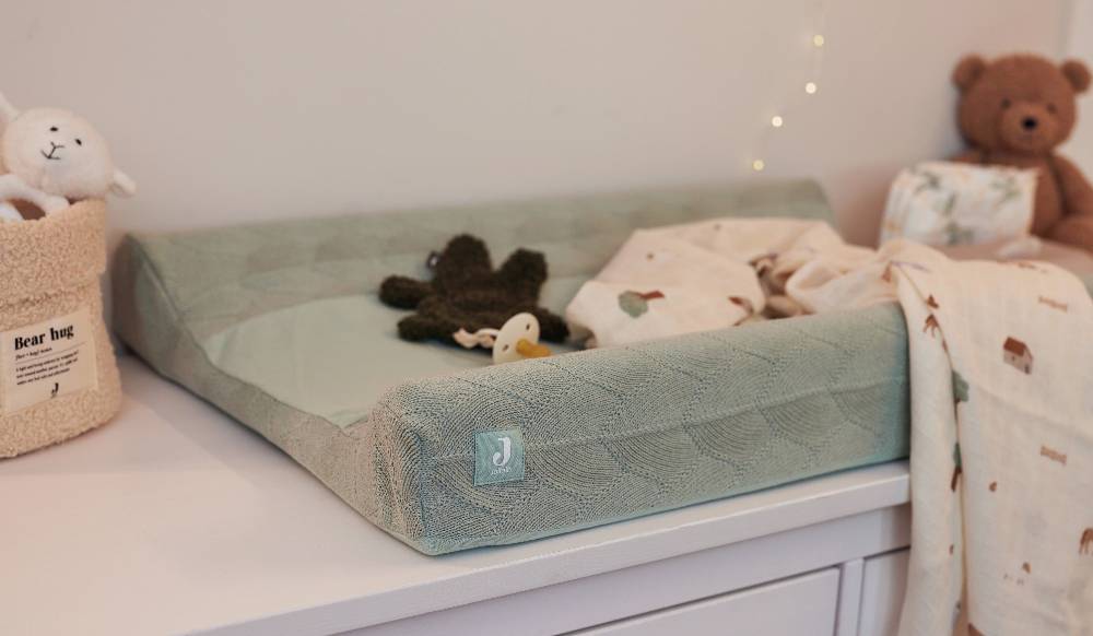 Jollein Wickelauflagenbezug 50x70cm Shell Knit Sea Foam GOTS Cyber Monday