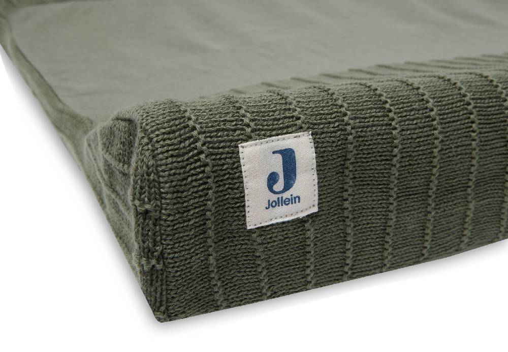 Jollein Wickelauflagenbezug 50x70cm Pure Knit Leaf Green GOTS Vatertagsangebot