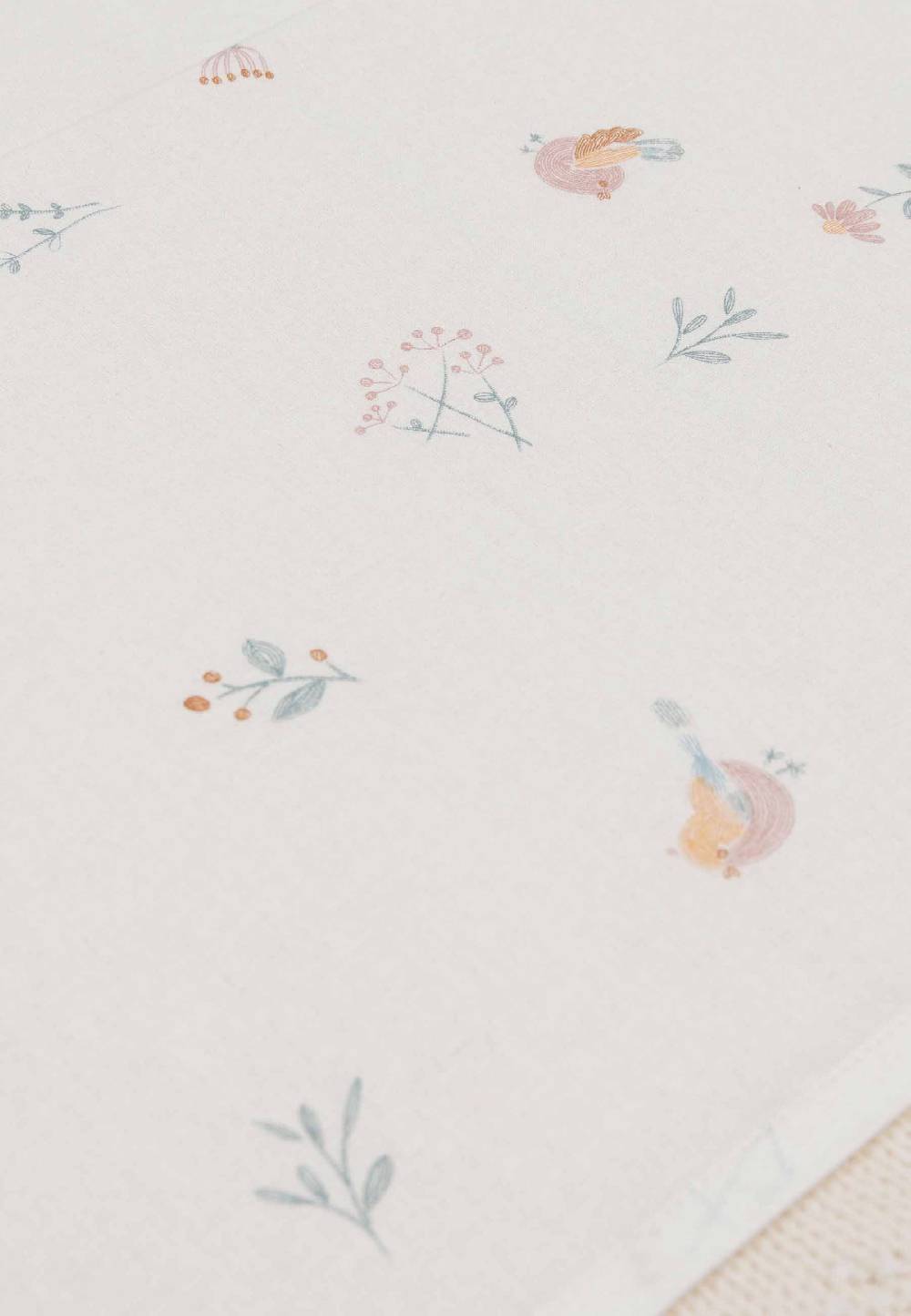 Jollein Bettlaken Wiege 75x100cm - Lovely Birds Kauf eins, bekomm eins gratis