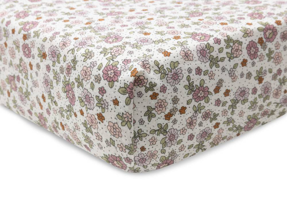 Jollein Spannbettlaken Jersey 70x140/75x150cm Retro Flowers Meist gekauft
