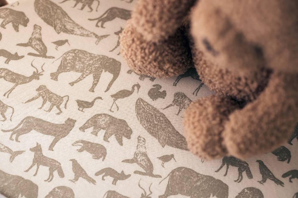 Jollein Spannbettlaken Jersey 70x140/75x150cm Animals Olive Green Limitierter Zeitrabatt