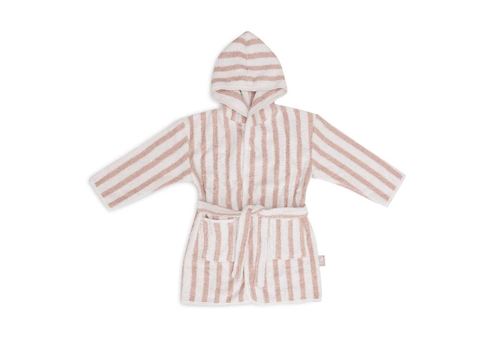 Jollein Bademantel 1-2 Jahre Stripe Frottee Wild Rose GOTS Top Angebot
