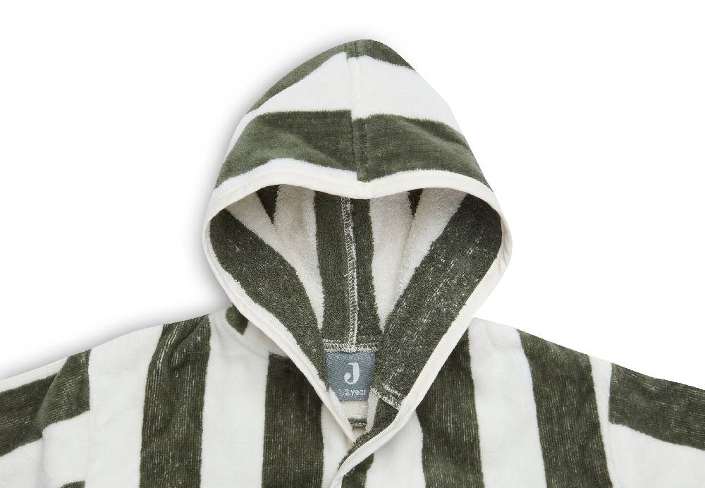 Jollein Bademantel 3-4 Jahre Stripe Frottee Leaf Green GOTS Neueste Mode