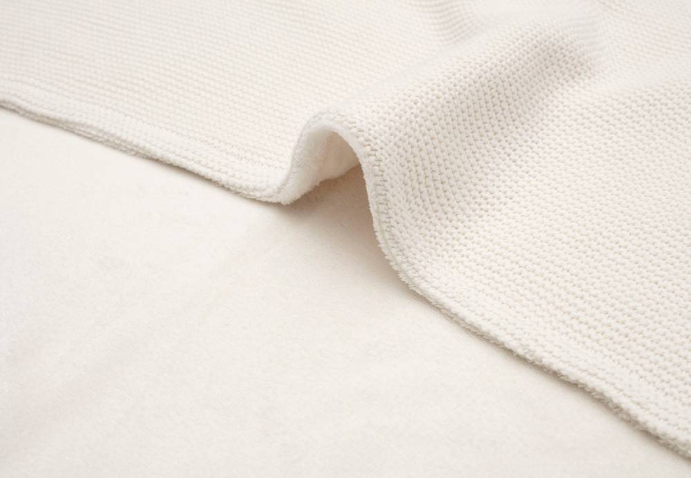 Jollein Decke Kindetbett 100x150cm Basic Knit Ivory/Coral Fleece Super Rabatt