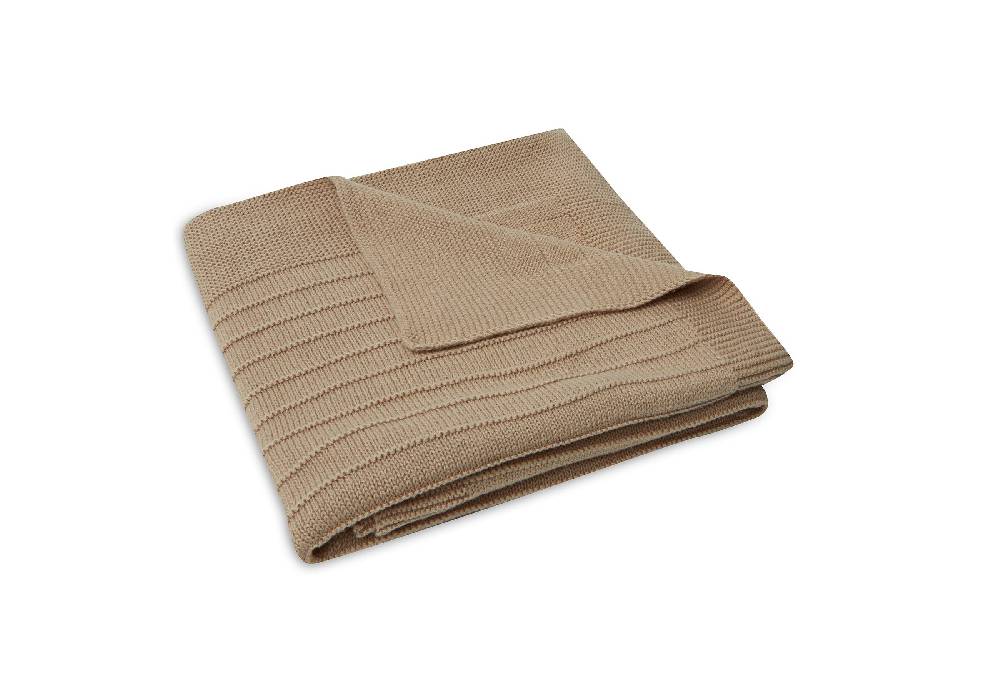 Jollein Decke Wiege 75x100cm Pure Knit Biscuit GOTS 50% Rabatt mit kostenlosem Versand