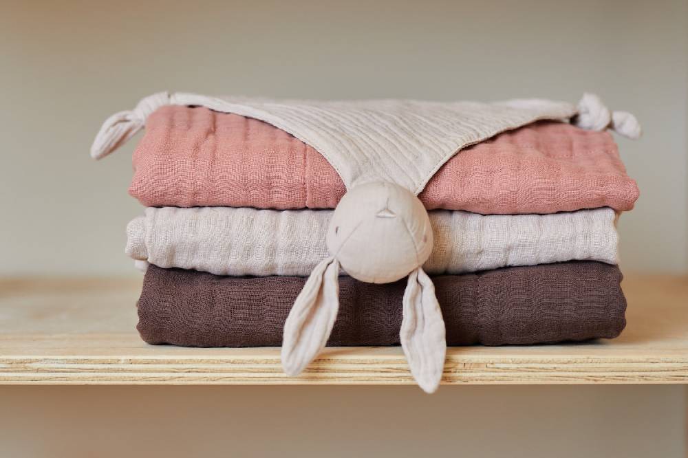 Jollein Decke Wiege Wrinkled Cotton 75x100cm Rosewood Clearance-Verkauf