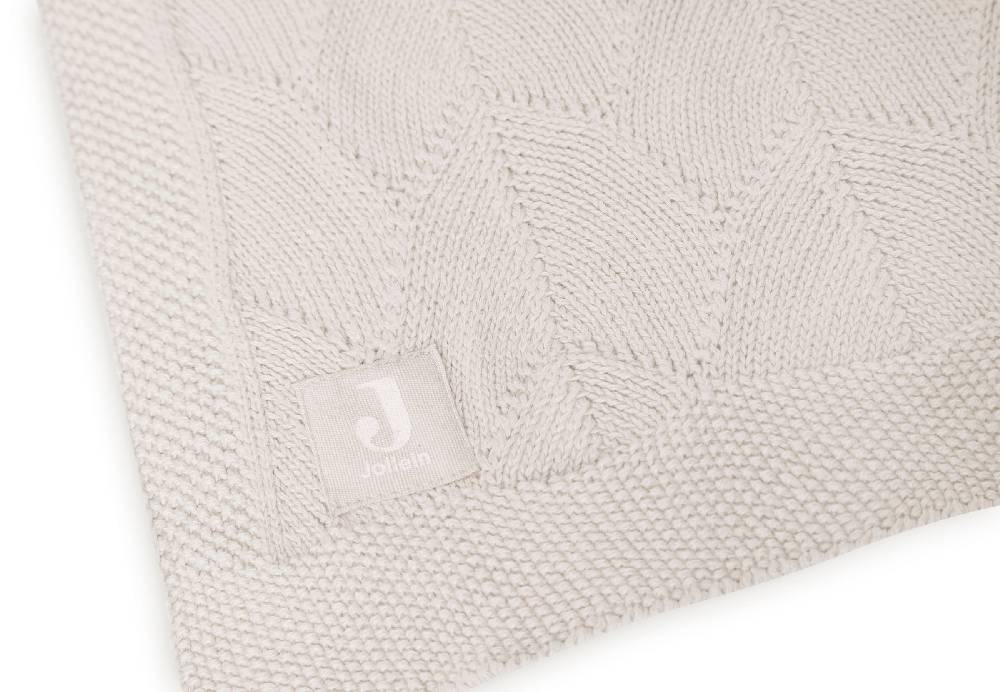 Jollein Decke Kinderbett 100x150cm Shell Knit Nougat GOTS Im Verkauf