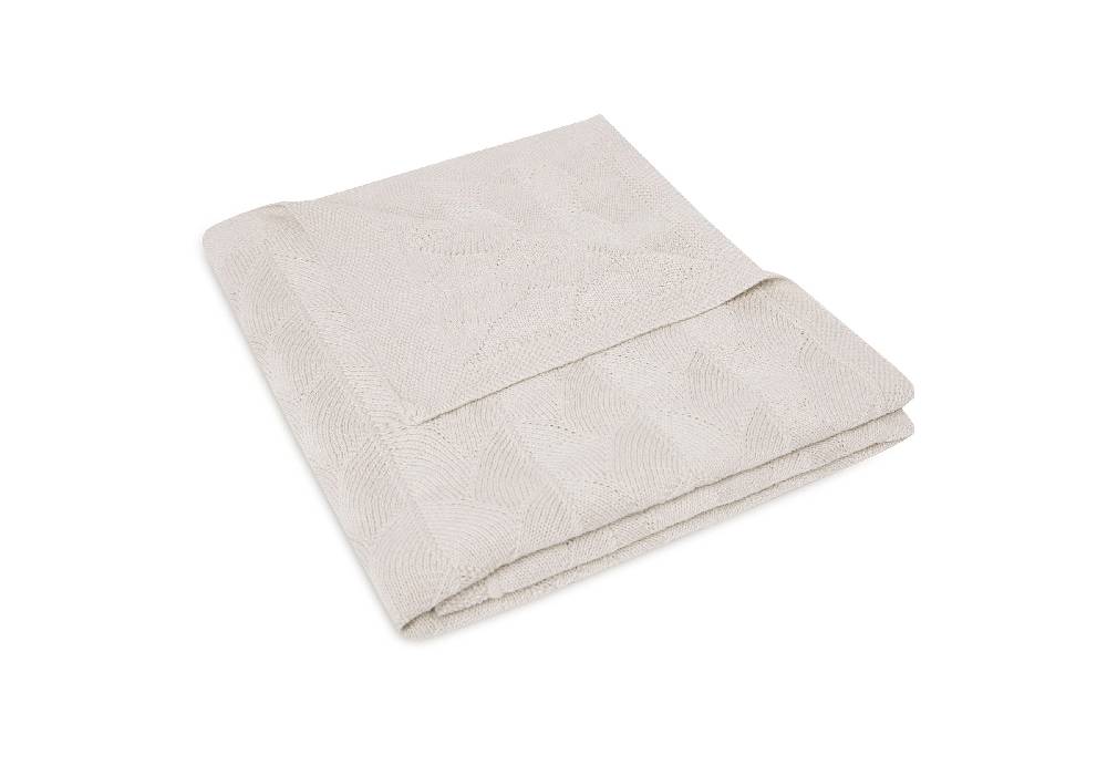 Jollein Decke Kinderbett 100x150cm Shell Knit Nougat GOTS Im Verkauf