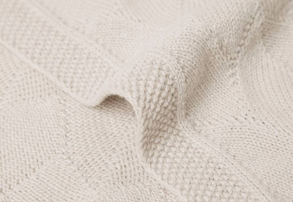 Jollein Decke Kinderbett 100x150cm Shell Knit Nougat GOTS Im Verkauf