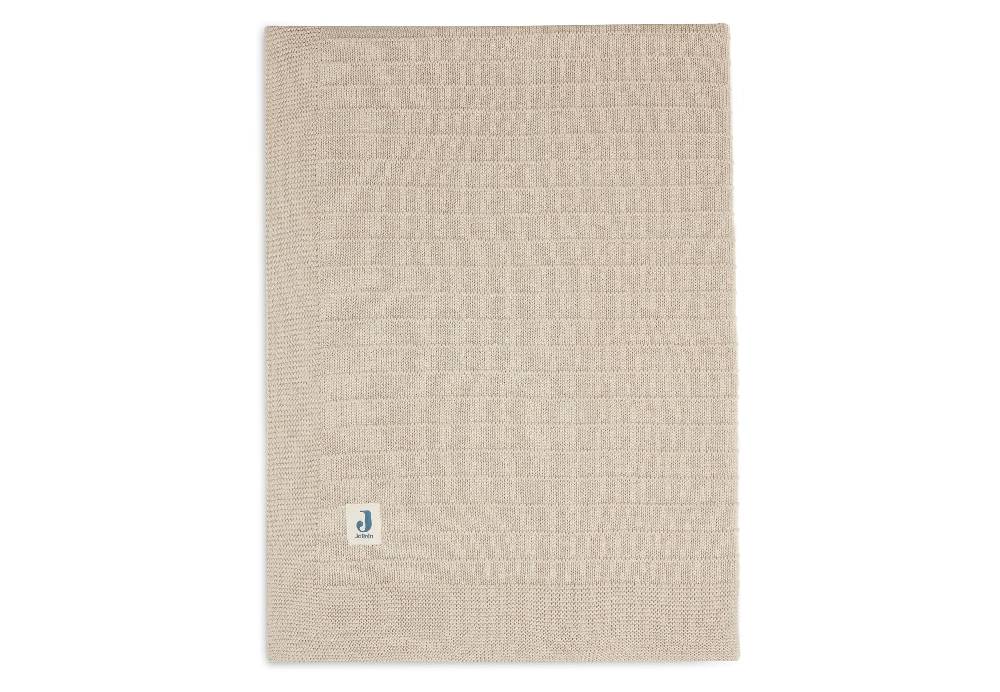 Jollein Decke Kinderbett 100x150cm Pure Knit Nougat GOTS zollfrei