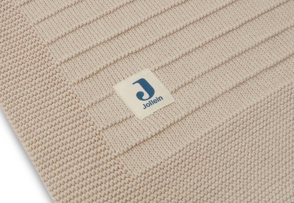 Jollein Decke Kinderbett 100x150cm Pure Knit Nougat GOTS zollfrei