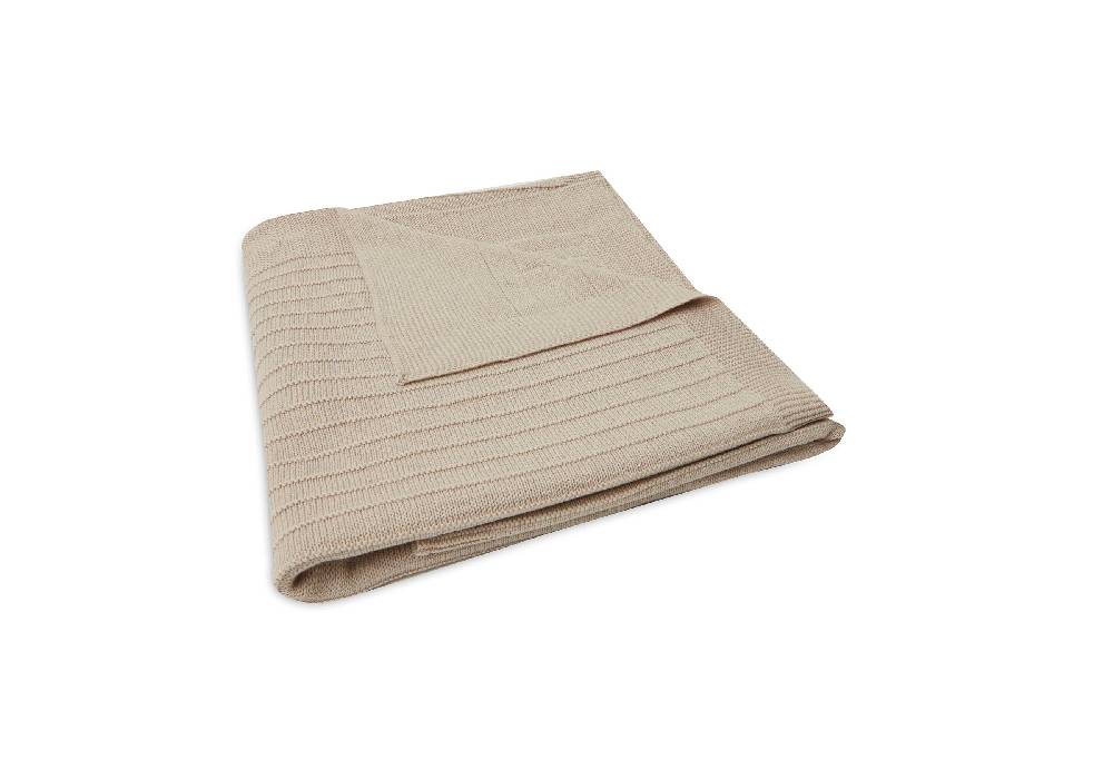Jollein Decke Kinderbett 100x150cm Pure Knit Nougat GOTS zollfrei