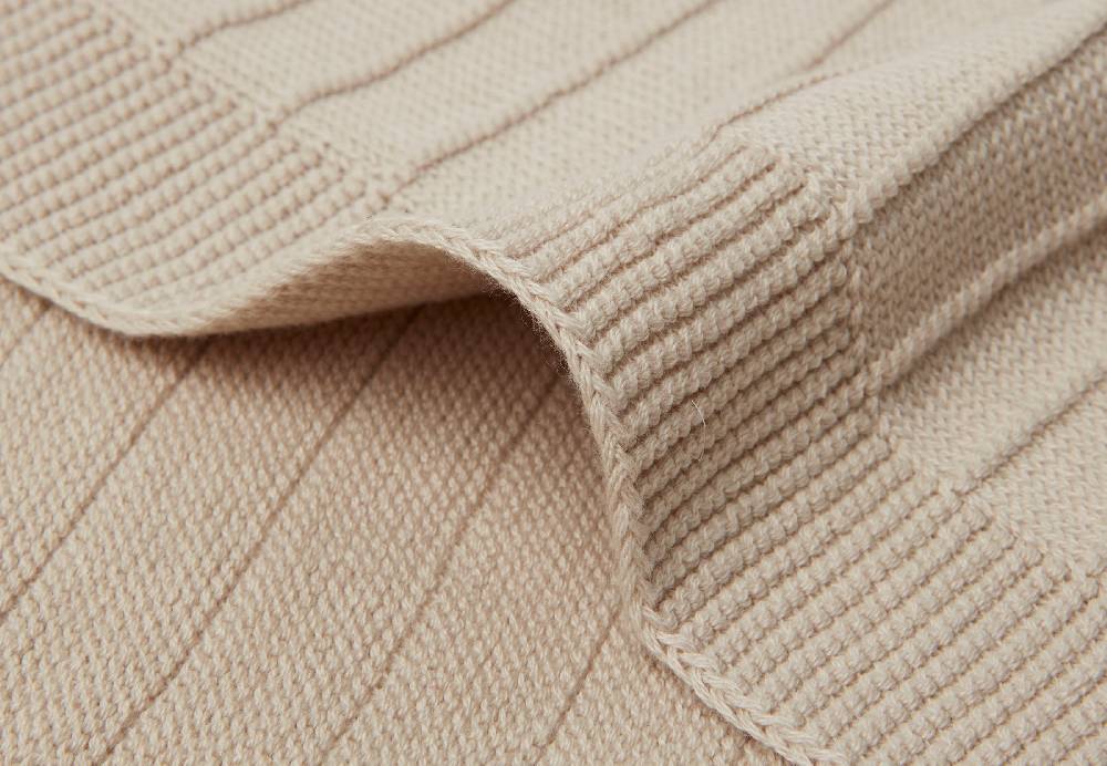 Jollein Decke Kinderbett 100x150cm Pure Knit Nougat GOTS zollfrei