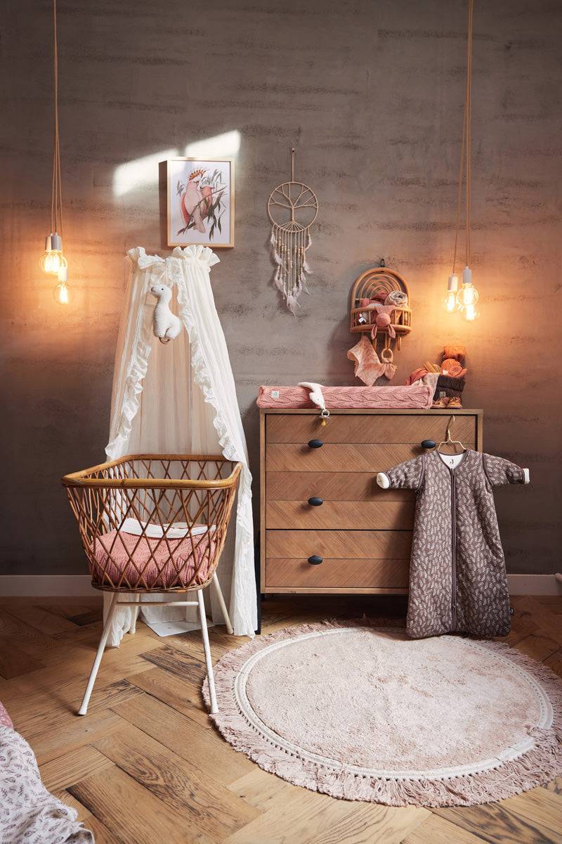 Jollein Decke Kinderbett 100x150cm Spring Knit Rosewood/Fleece Online