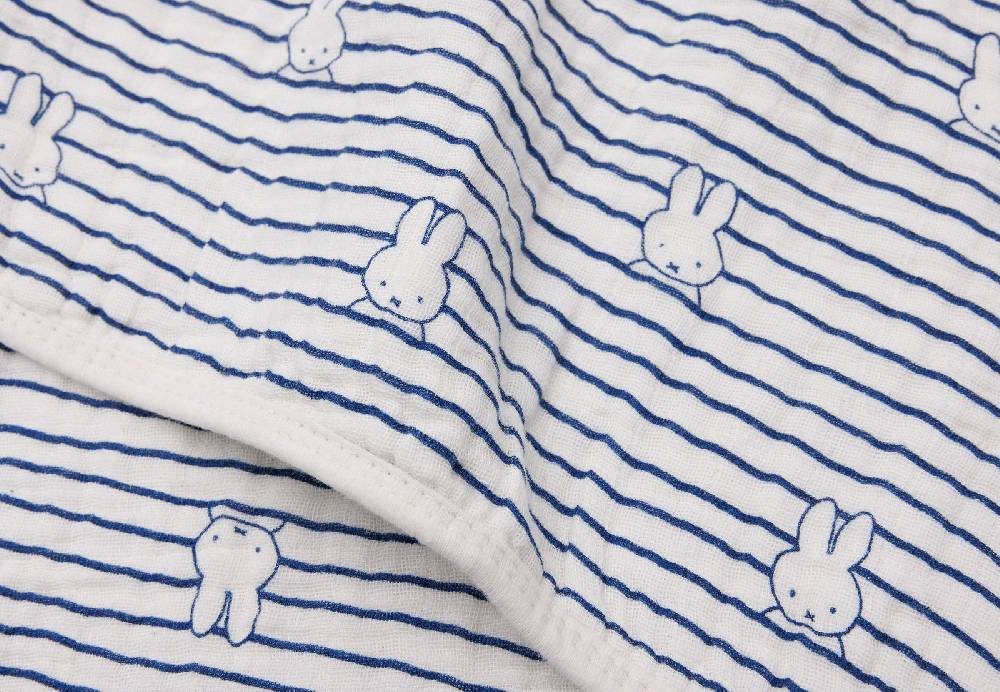 Jollein Deken Wiege 75x100cm Miffy Stripe Navy Auslauf