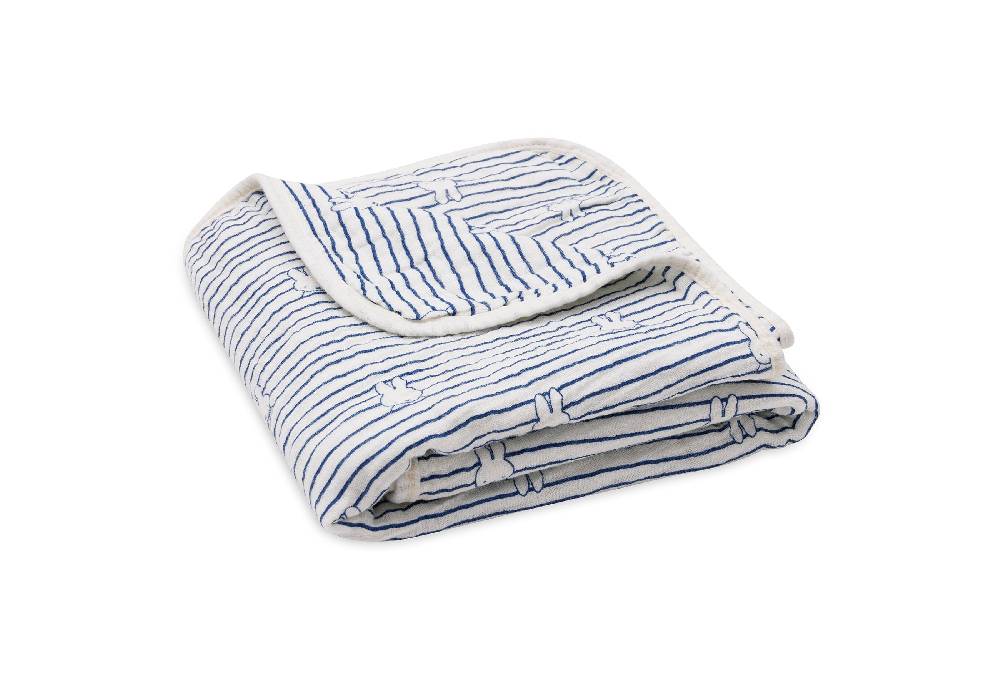 Jollein Deken Wiege 75x100cm Miffy Stripe Navy Auslauf