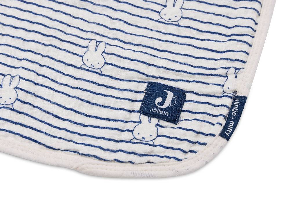 Jollein Deken Wiege 75x100cm Miffy Stripe Navy Auslauf