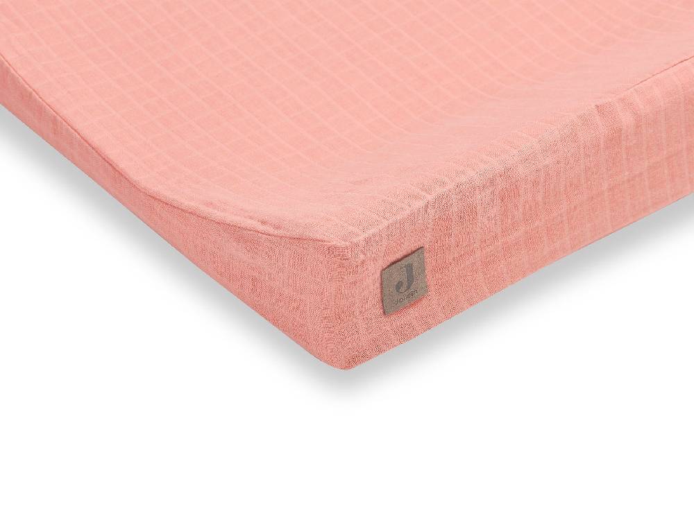 Jollein Wickelauflagenbezug Wrinkled Cotton 50x70cm Rosewood Fabrikverkauf