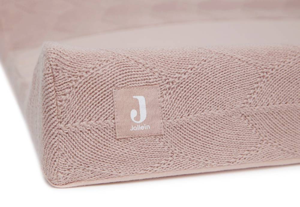 Jollein Wickelauflagenbezug 50x70cm Shell Knit Wild Rose GOTS Großer Ausverkauf