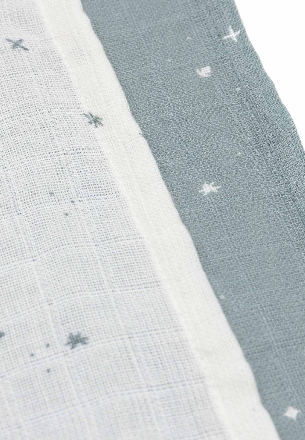 Jollein Spucktuch 70x70cm Twinkling - Sea Green - 3 Stück Online Outlet