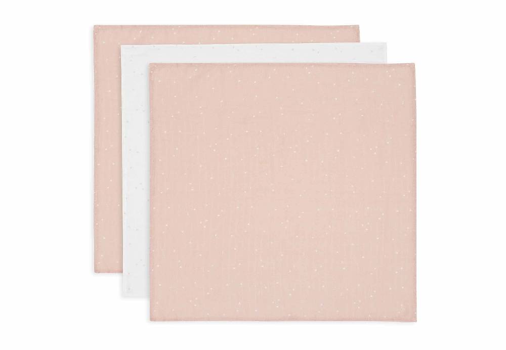 Jollein Spucktuch 70x70cm Twinkling - Wild Rose - 3 Stück Zeitlich begrenztes Angebot