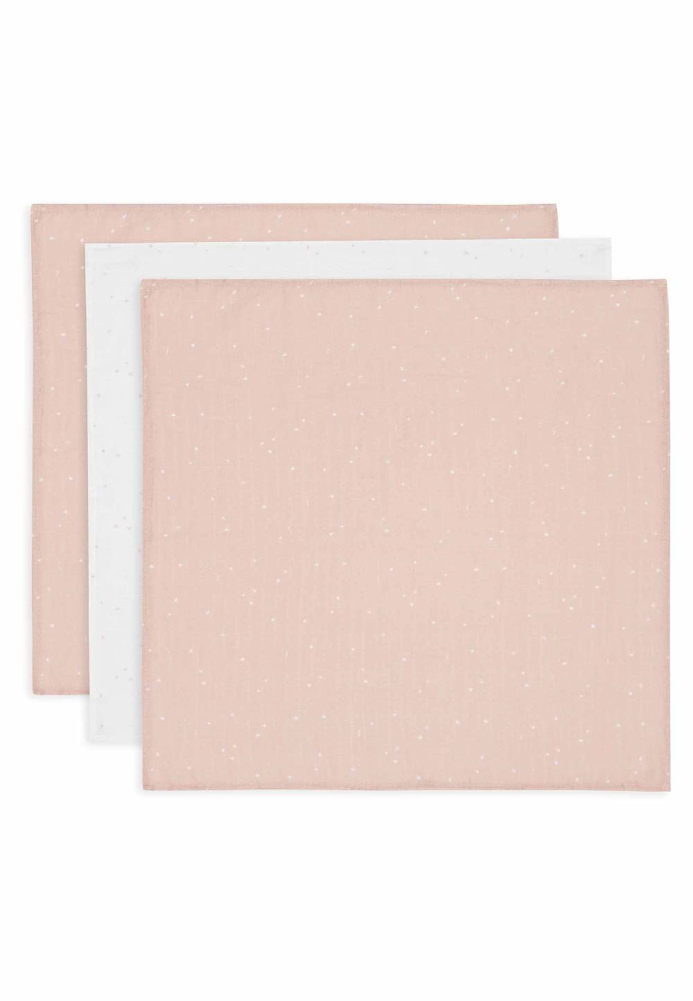 Jollein Spucktuch 70x70cm Twinkling - Wild Rose - 3 Stück Zeitlich begrenztes Angebot