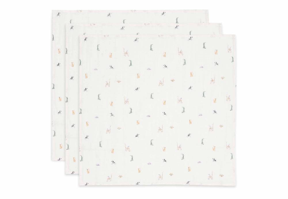Jollein Spucktuch 70x70cm - Jungle Jambo - 3 Stück Blitzangebot