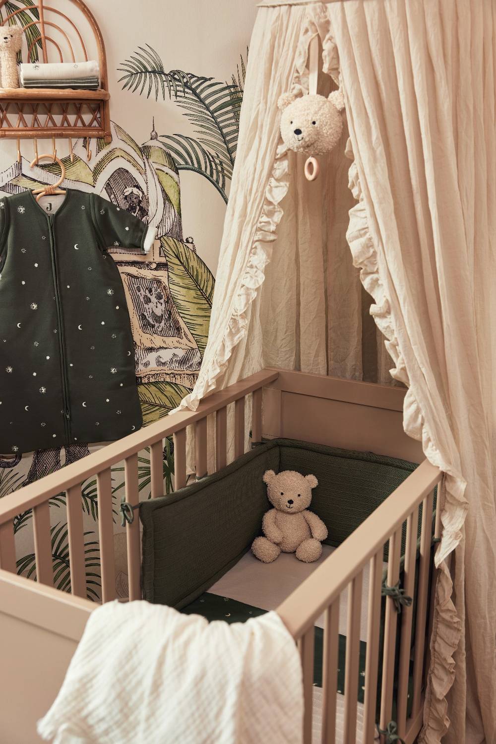 Jollein Bettlaken Kinderbett 120x150 Stargaze Leaf Green Kauf eins, bekomm eins gratis