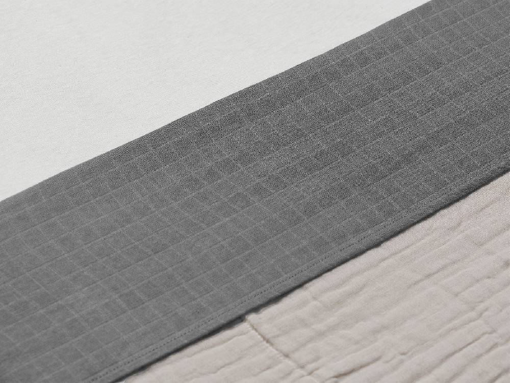 Jollein Bettlaken Kinderbett 120x150cm Wrinkled Cotton Storm Grey Tiefpreis