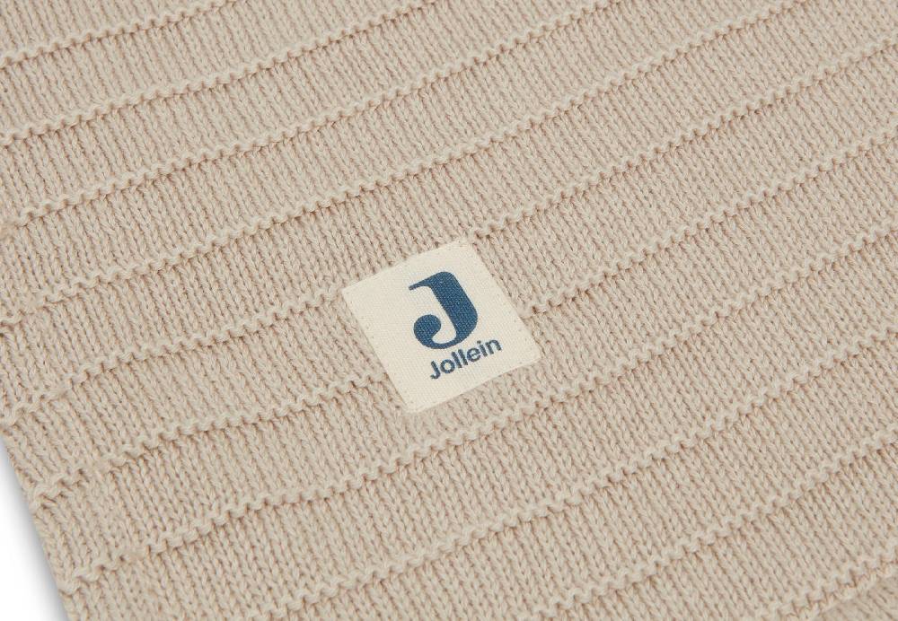 Jollein Decke Kinderbett 100x150cm Pure Knit Nougat/Velvet GOTS Flash Sale