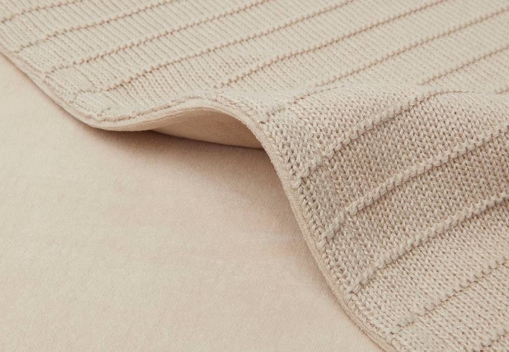 Jollein Decke Kinderbett 100x150cm Pure Knit Nougat/Velvet GOTS Flash Sale