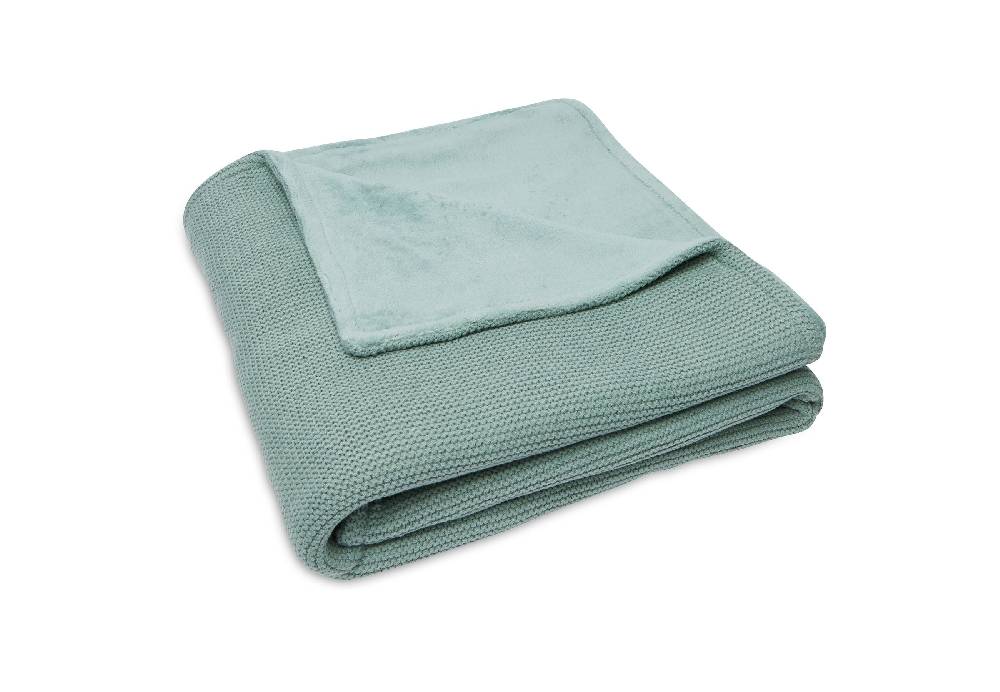 Jollein Decke Kinderbett 100x150cm Basic Knit Forest Green/Fleece Begrenztes Angebot