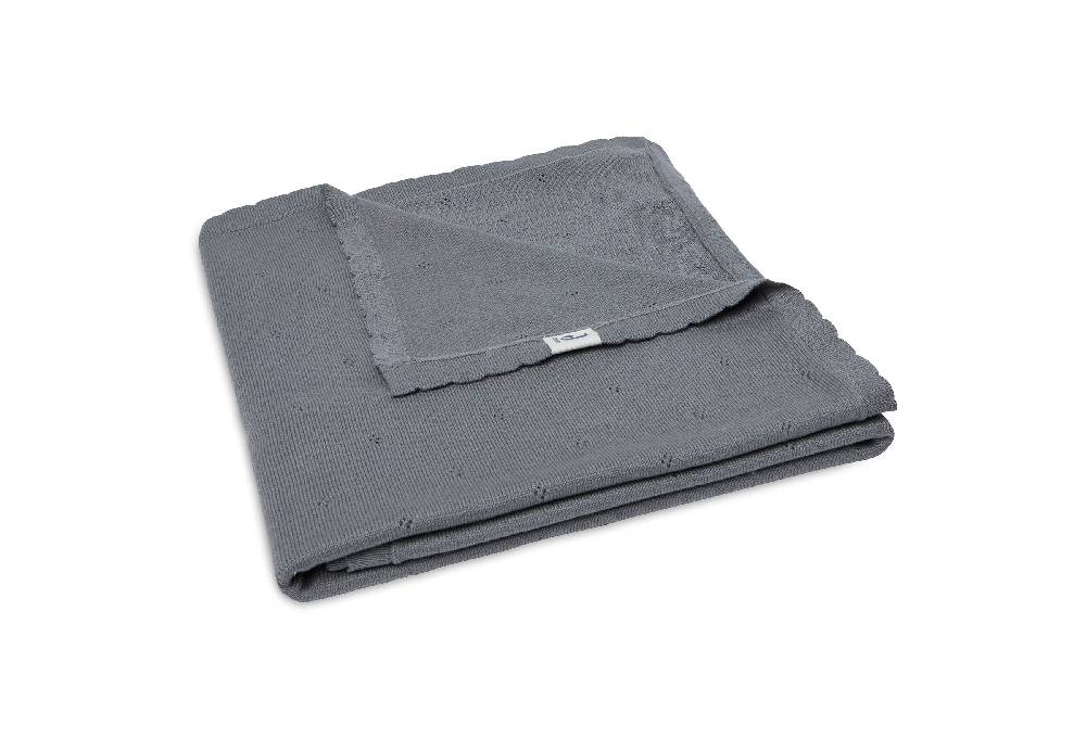 Jollein Decke Kinderbett 100x150cm Pointelle Storm Grey GOTS Exklusivangebot