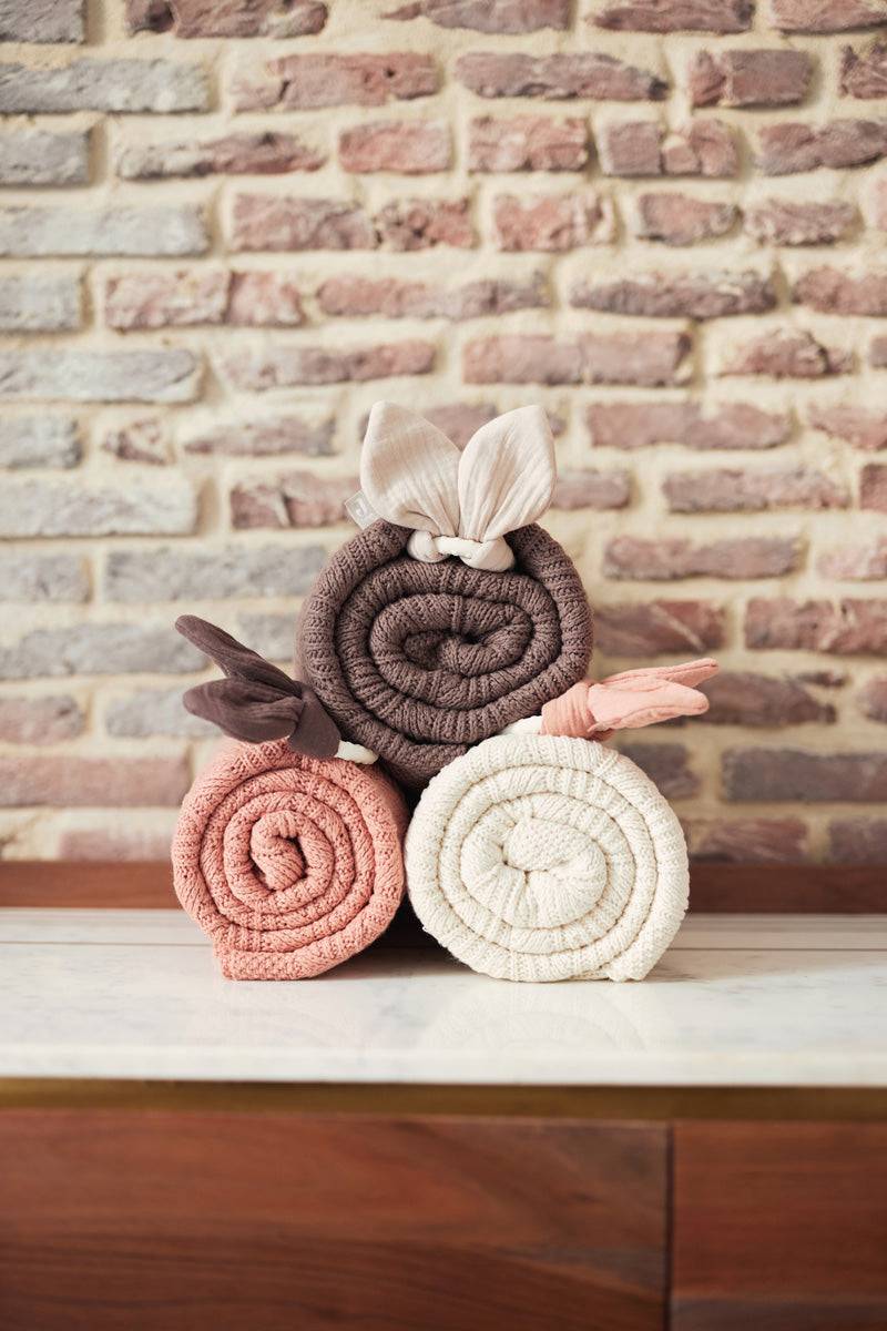 Jollein Decke Kinderbett 100x150cm Spring Knit Chestnut/Fleece Black Friday
