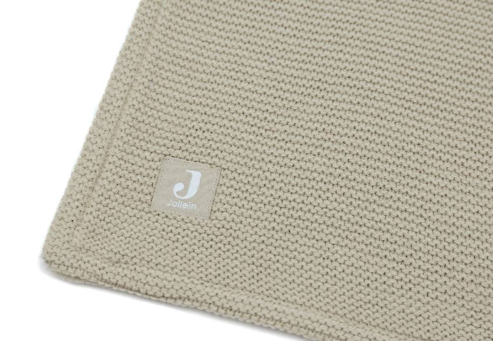 Jollein Decke Kinderbett 100x150cm Basic Knit Olive Green/Fleece Jubiläumsangebot