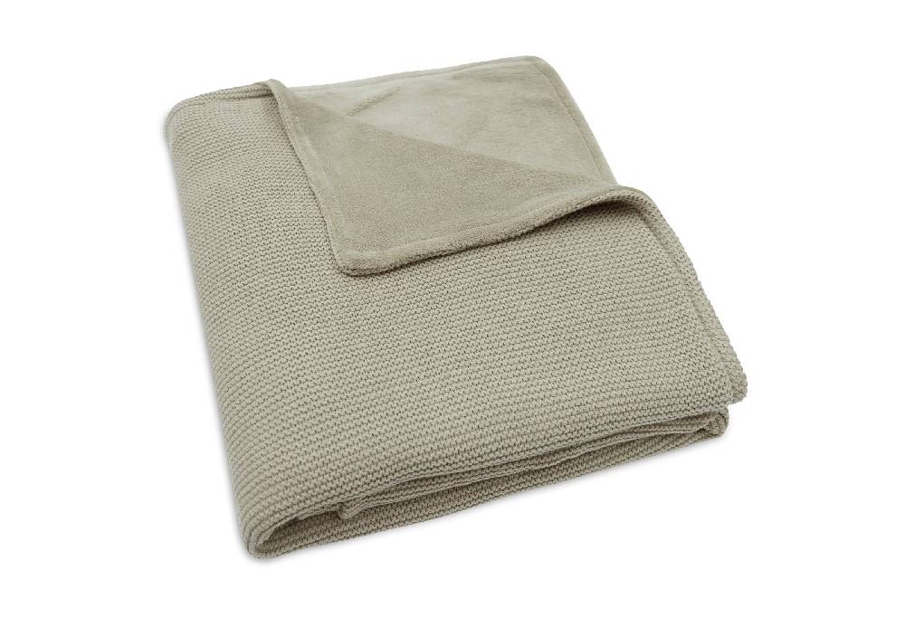Jollein Decke Kinderbett 100x150cm Basic Knit Olive Green/Fleece Jubiläumsangebot