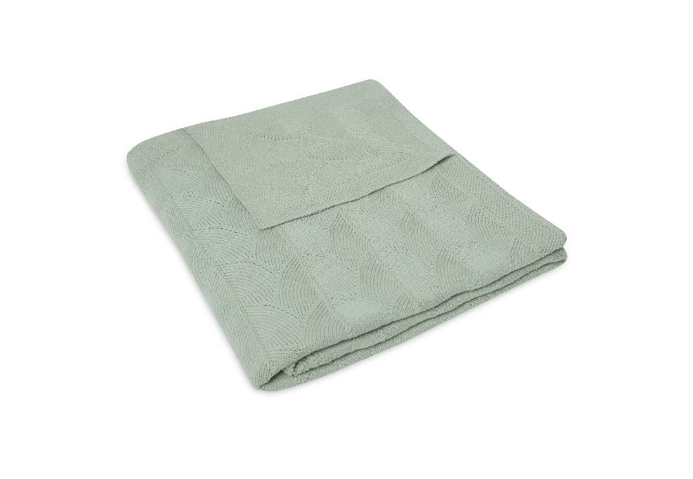 Jollein Decke Kinderbett 100x150cm Shell Knit Sea Foam GOTS Online Outlet