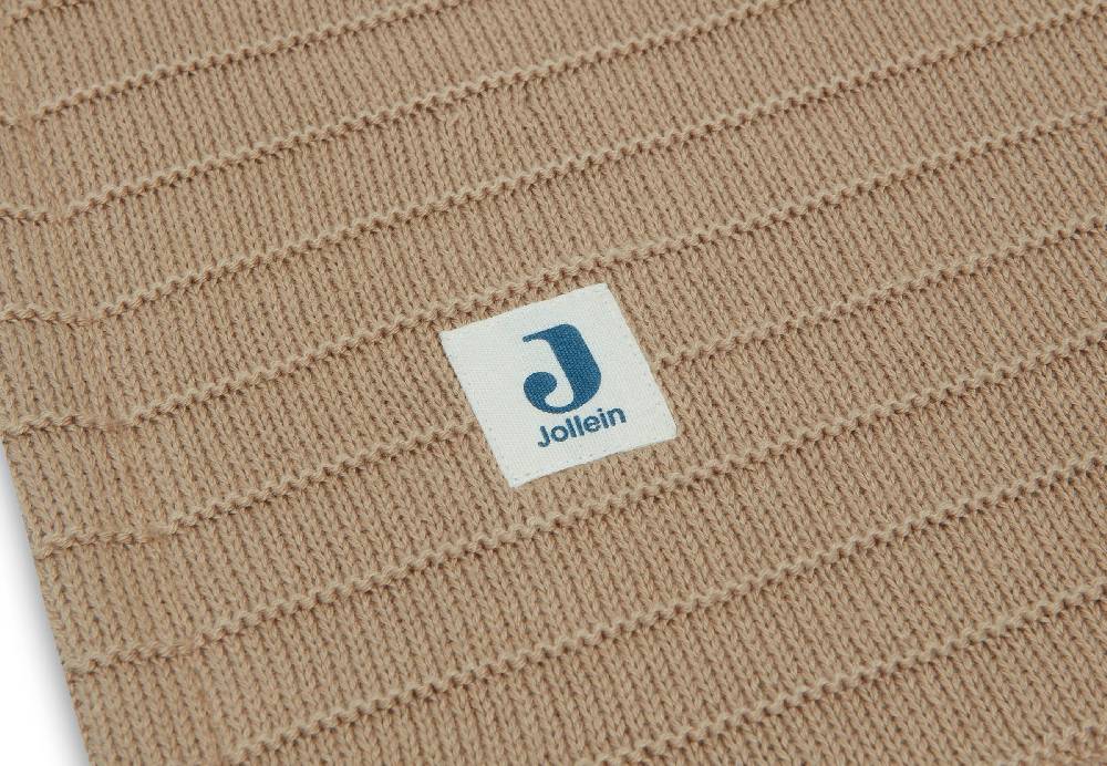 Jollein Decke Kinderbett 100x150cm Pure Knit Biscuit/Velvet GOTS Zeitlich begrenztes Angebot