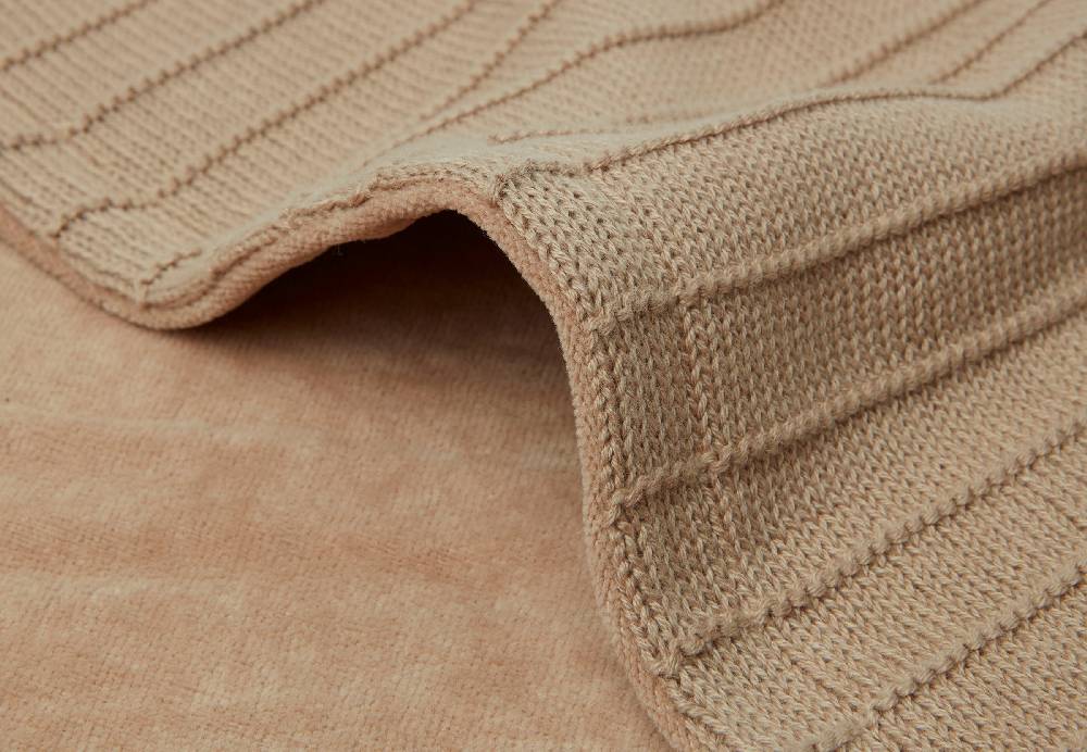 Jollein Decke Kinderbett 100x150cm Pure Knit Biscuit/Velvet GOTS Zeitlich begrenztes Angebot