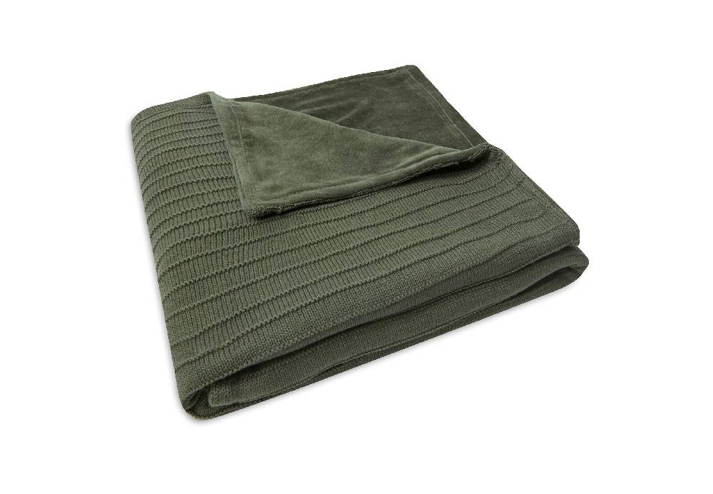 Jollein Decke Kinderbett 100x150cm Pure Knit Leaf Green/Velvet GOTS Exklusive Angebote