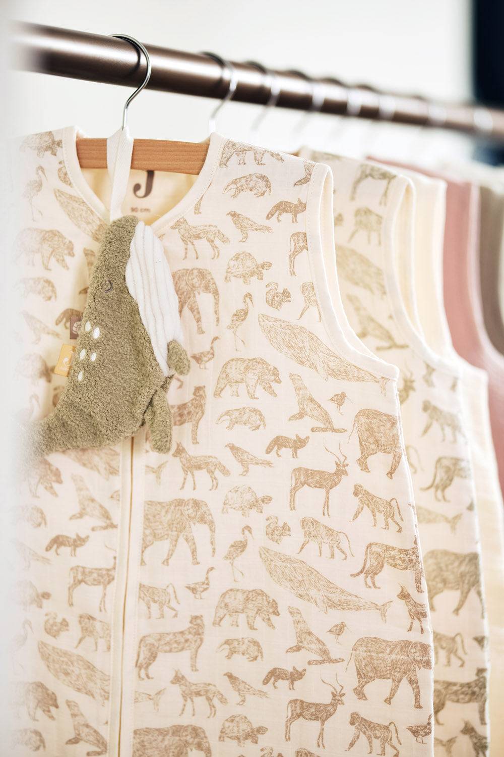Jollein Schlafsack Hydrophil 70cm Animals Nougat Räumungsverkauf