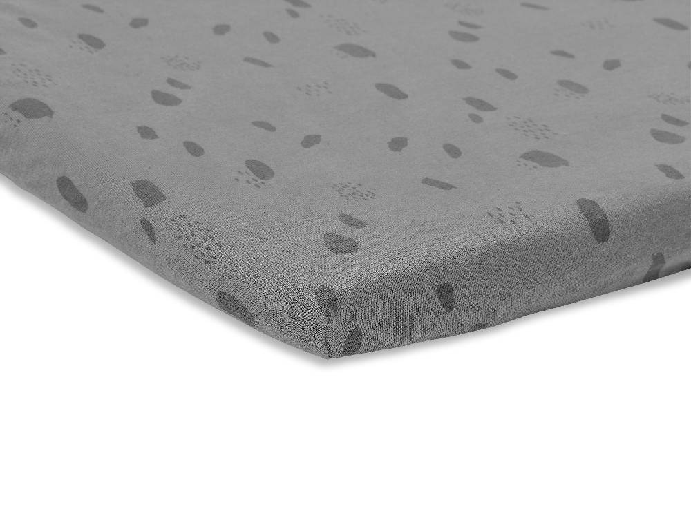 Jollein Spannbettlaken Jersey Laufgitter 75x95cm Spot Storm Grey Vierteljährliche Förderung